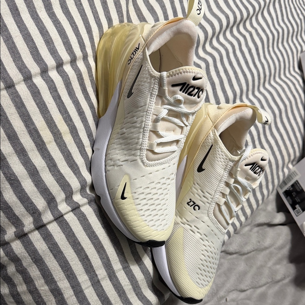 Nike Air Max 270 White and Yellow Sneakers